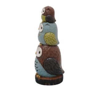 Maypex Stacking Owls Resin Statue