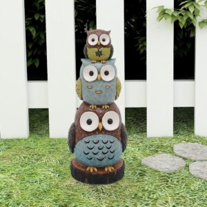 Maypex Stacking Owls Resin Statue