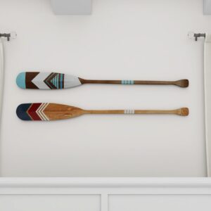 Multi Colored Wood Novelty Canoe Oar Paddle Home Wall Decor With Arrow And Stripe Patterns (Set Of 2)