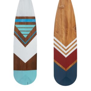 Multi Colored Wood Novelty Canoe Oar Paddle Home Wall Decor With Arrow And Stripe Patterns (Set Of 2)