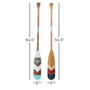 Multi Colored Wood Novelty Canoe Oar Paddle Home Wall Decor With Arrow And Stripe Patterns (Set Of 2)