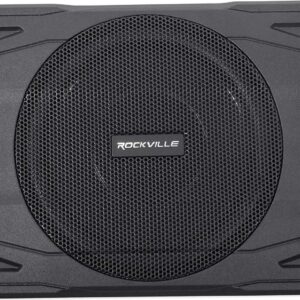 Rockville SS8P 400 Watt Slim Under-Seat Powered Car/Truck Subwoofer Sub+Amp Kit Black