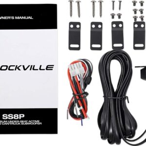 Rockville SS8P 400 Watt Slim Under-Seat Powered Car/Truck Subwoofer Sub+Amp Kit Black