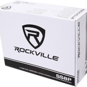 Rockville SS8P 400 Watt Slim Under-Seat Powered Car/Truck Subwoofer Sub+Amp Kit Black